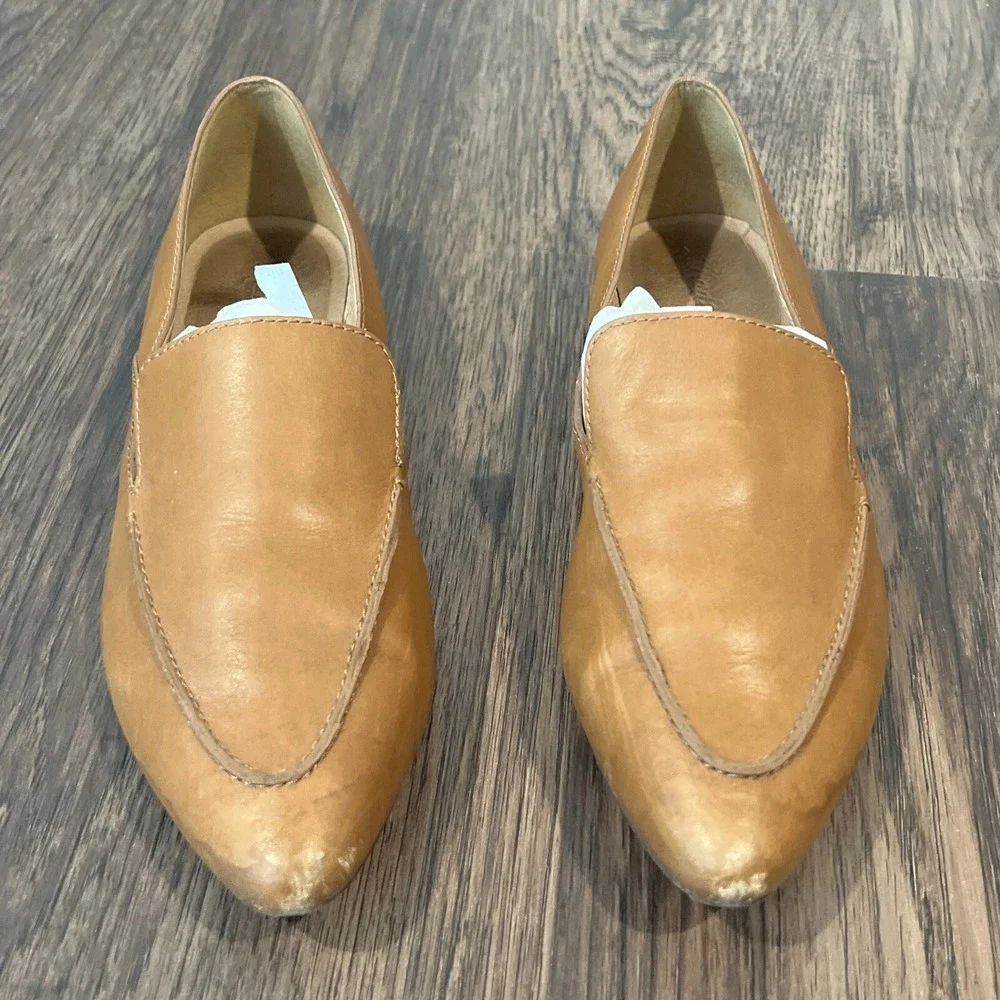 Madewell The Frances Skimmer Brown Leather Women's Shoes Size 8.5 Slip On Flats